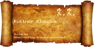 Kuttner Klaudia névjegykártya